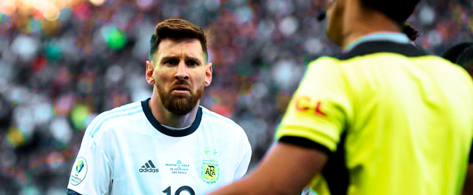 Lionel Messi during the match against Chile in Copa America