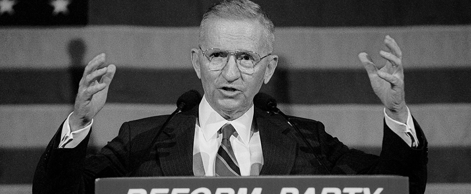 Independent Presidential candidate Ross Perot at the California Convention of the Reform Party