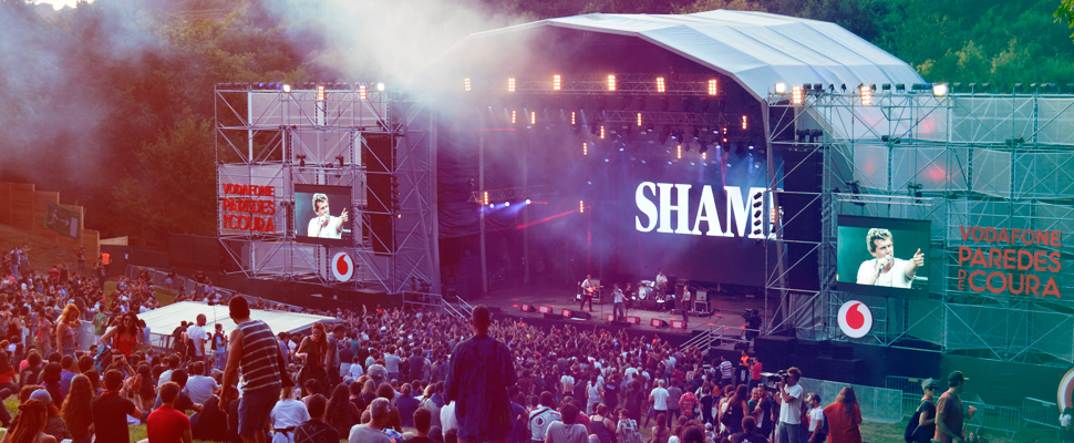 Group of people enjoying a music festival in Paredes de Coura, Portugal