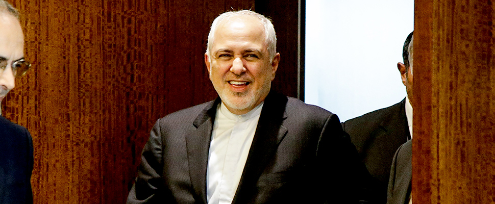 Iranian Foreign Minister Mohammad Javad Zarif arrives for a meeting with U.N. Secretary General Antonio Guterres at United Nations headquarters