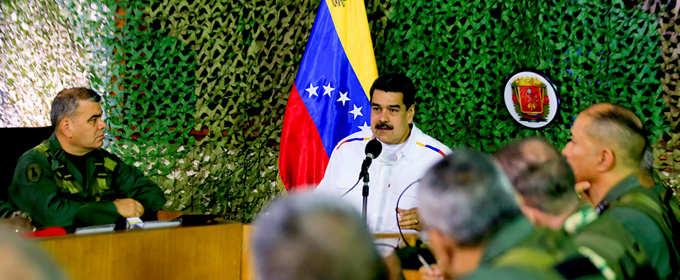 Venezuela's President Nicolas Maduro speaks during a meeting with military high command members in Caracas, Venezuela July 24, 2019.