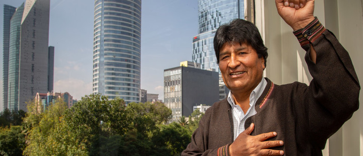 Evo Morales, traveling to Cuba